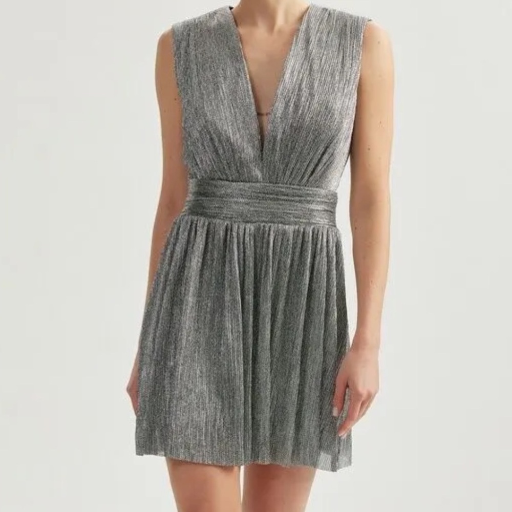 Elegant Silver Evening Dress